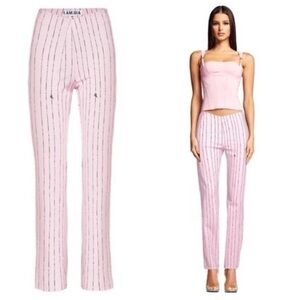 I AM GIA DOMINIQUE PINSTRIPE STRAIGHT LEG PANTS